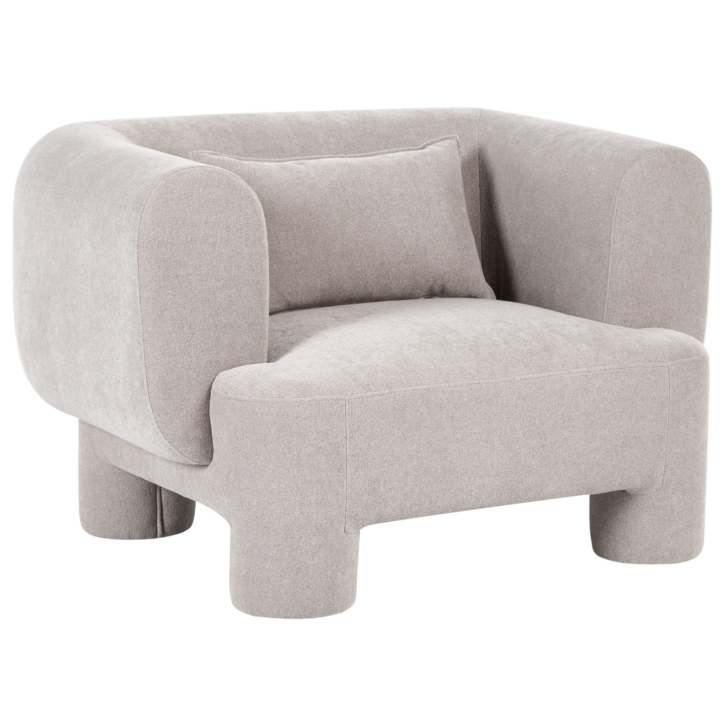 Home Living Room Set Dark Beige Soft Curved 3 Seater Sofa