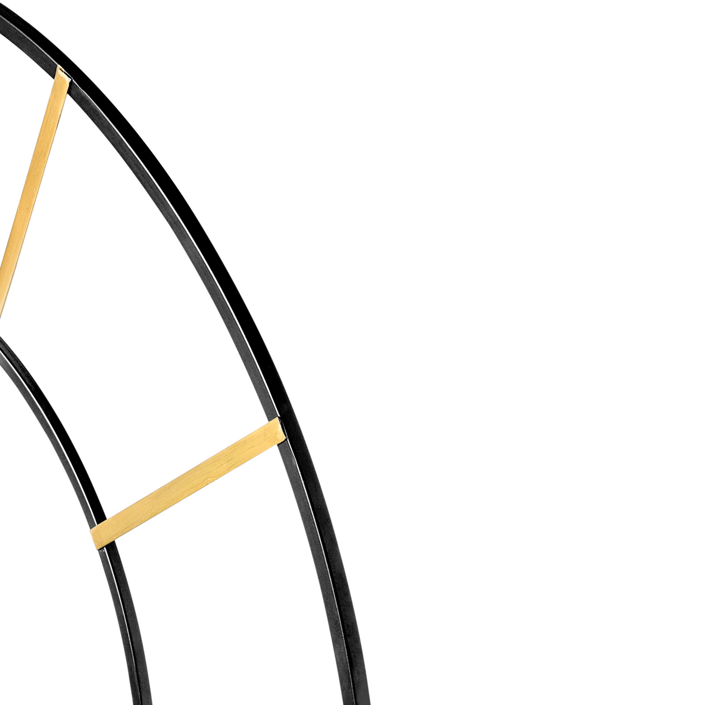 Iron Wall Clock Black And Gold Modern Roman Numerals