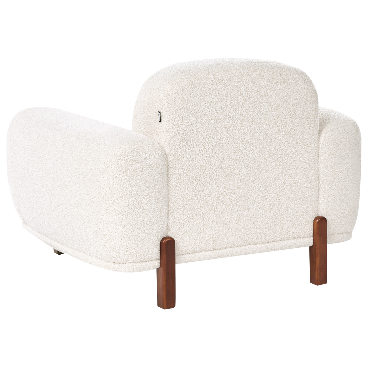 White Boucle 4 Seater Living Room Set With 2 Seater Sofa And 2 Armchairs Low Curvilinear