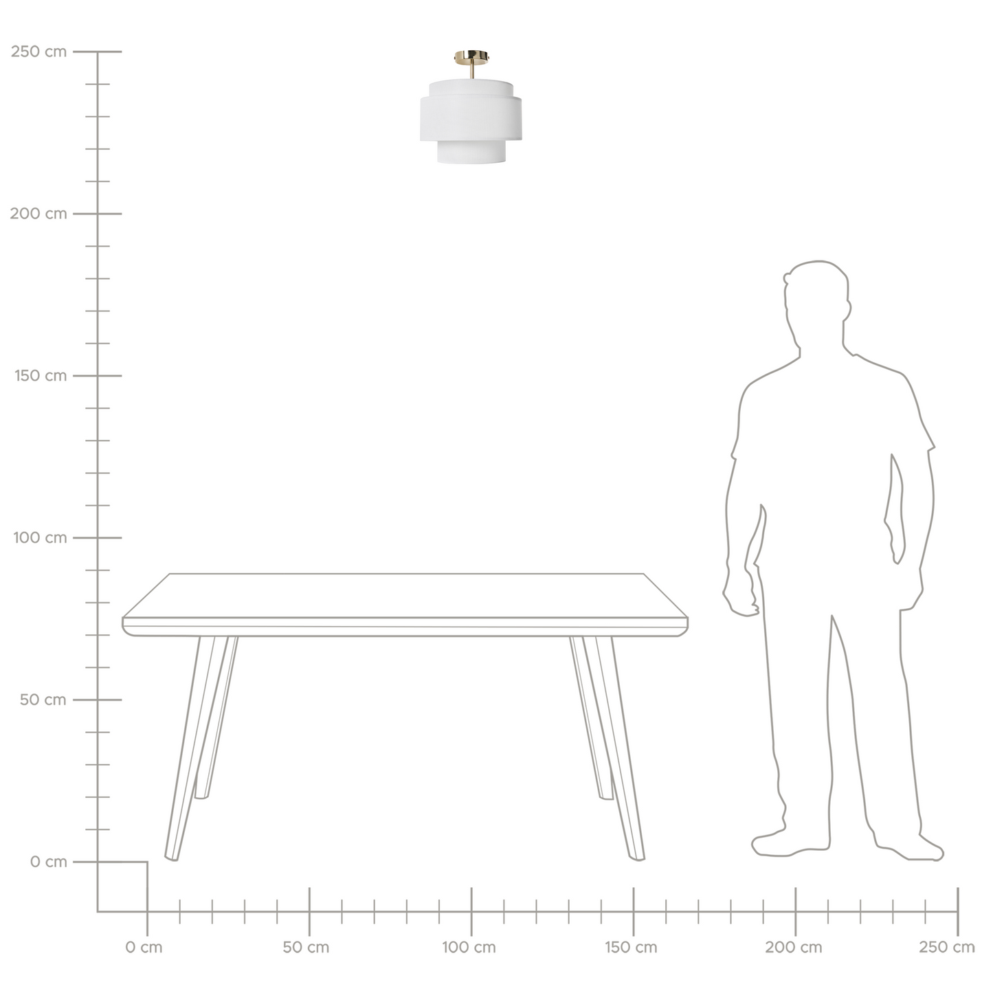 Pendant Lamp Off-White Metal Base Layered Fabric Shade