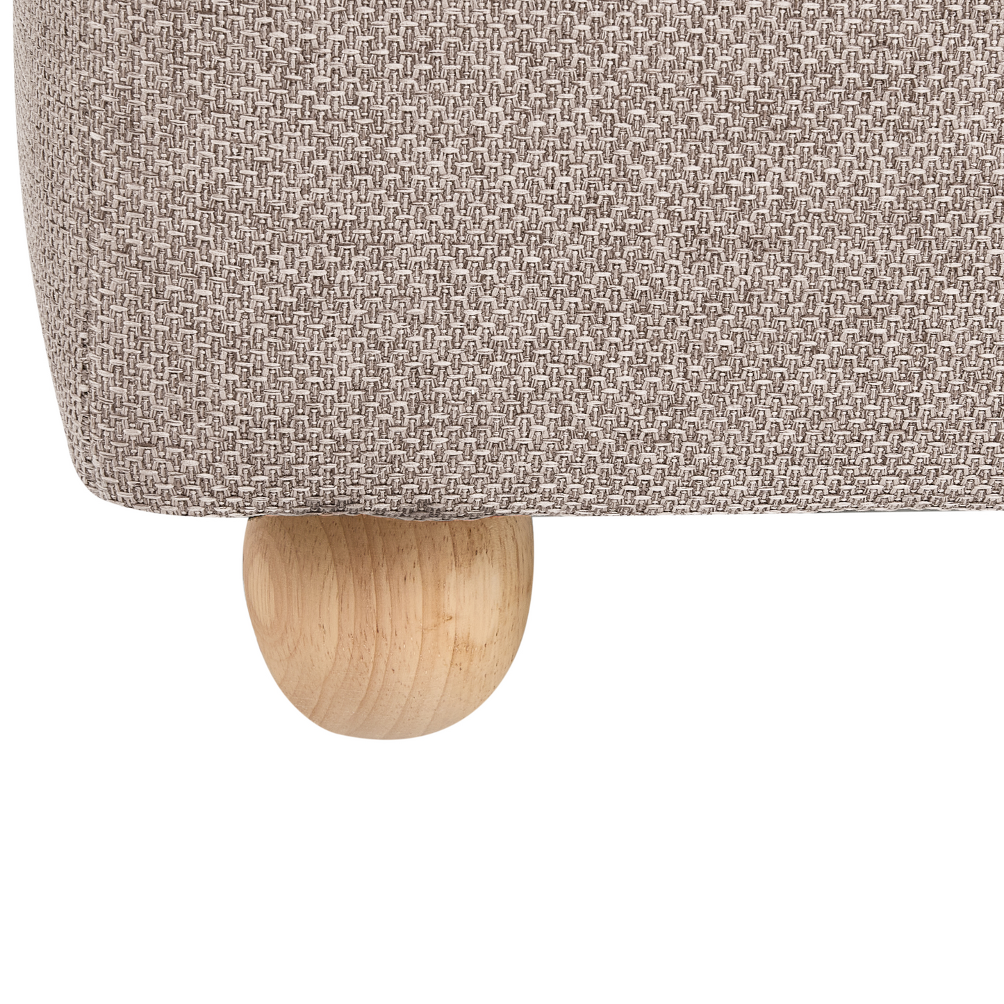 Beige Storage Pouffe With Water Repellent Finish