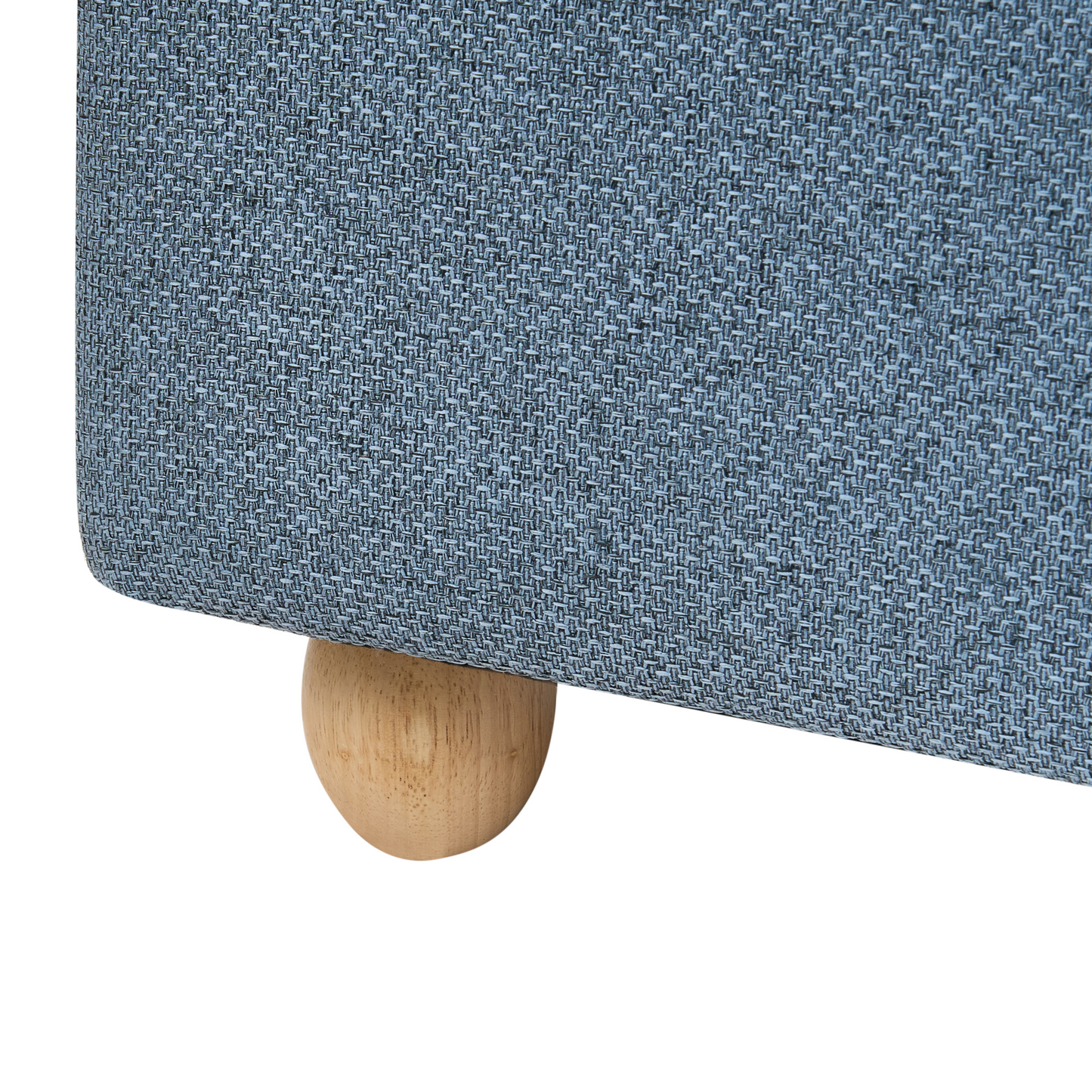 Blue Fabric Storage Pouffe Footstool With Water-Repellent Finish