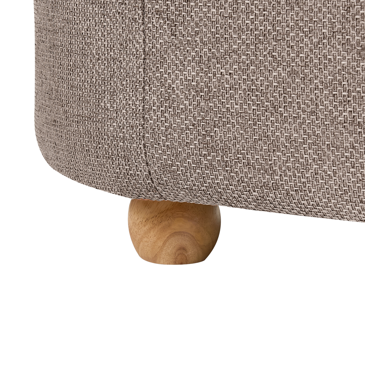 Storage Bench Beige Fabric Water-Repellent Upholstered Ottoman With Storage