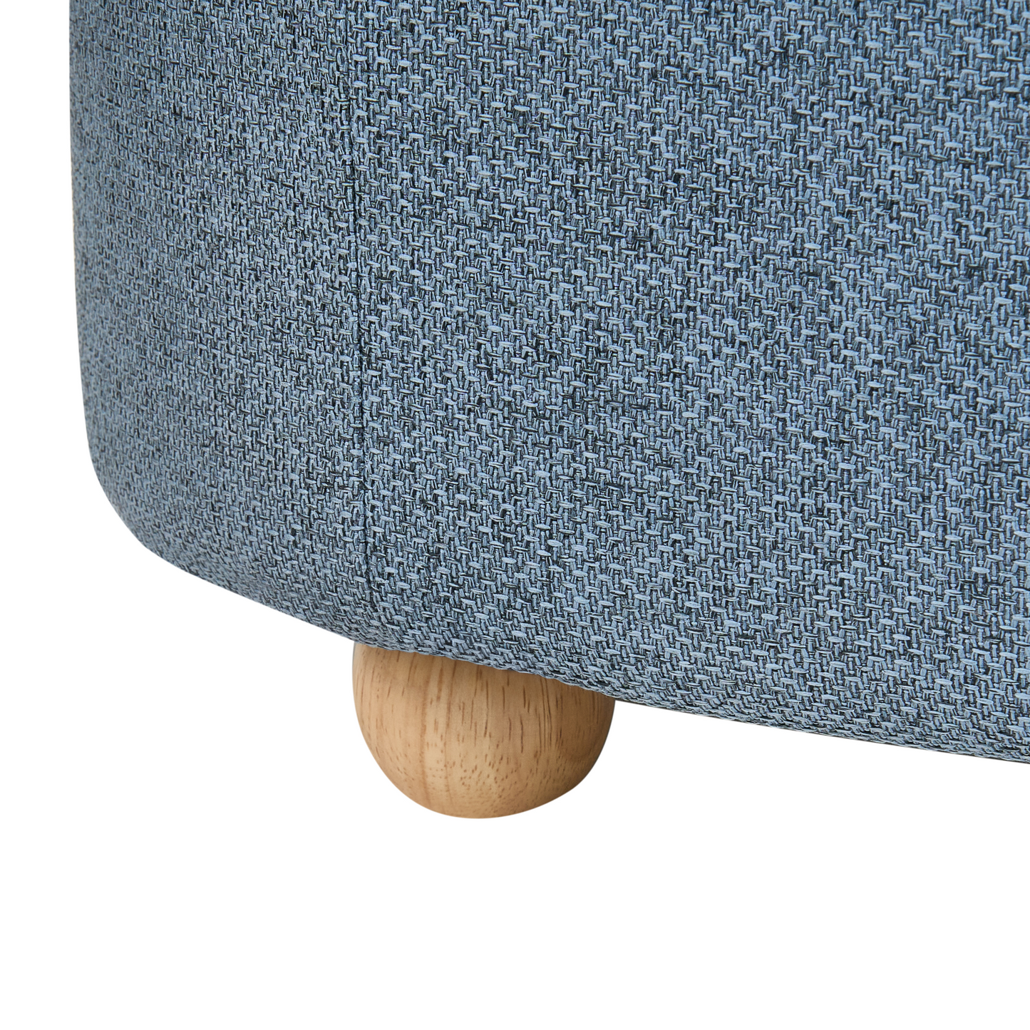 Blue Water-Repellent Storage Bench With Upholstered Ottoman