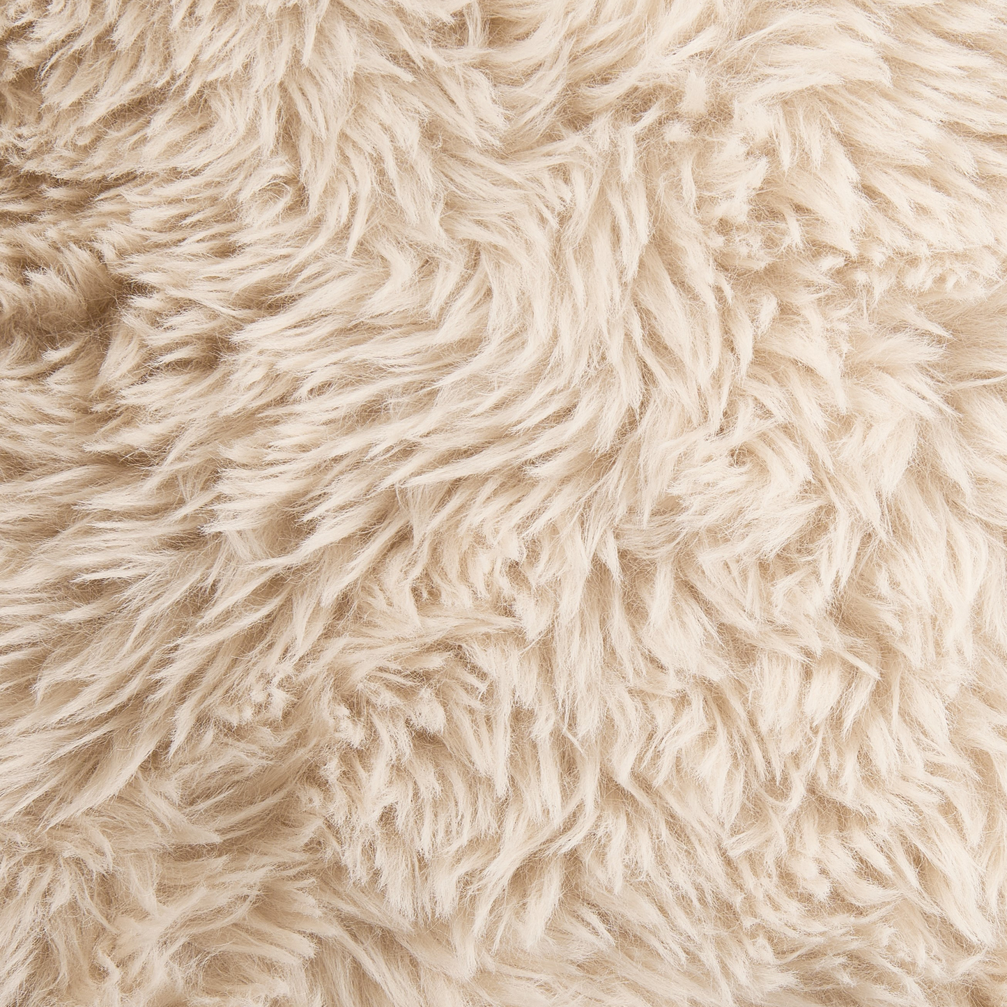 Armchair Faux Fur Off White And Brown Retro Wood Legs