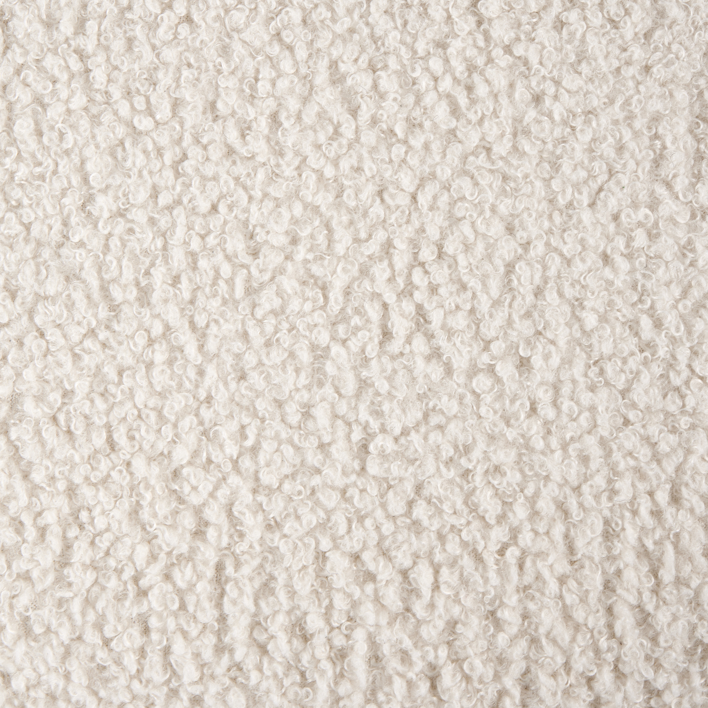 Ottoman Boucle Square Footstool Off-White Mid-Century