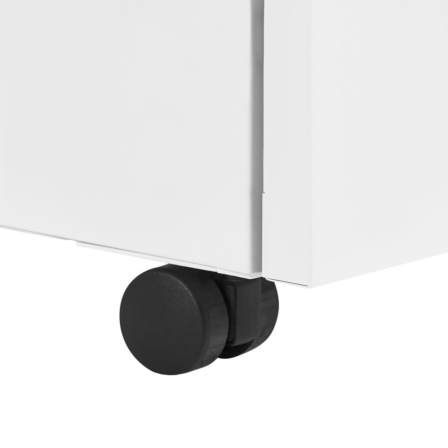 Storage Cabinet White Steel 3 Drawer Mobile With Key Lock