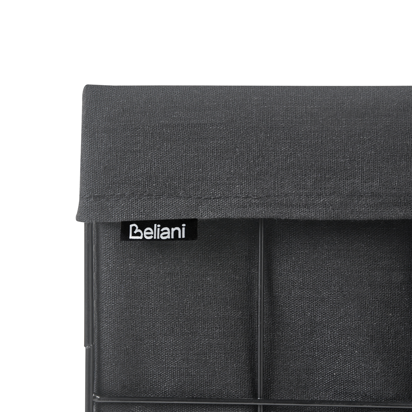 Laundry Basket With Black Metal Frame Foldable Handmade Removable Fabric Liner 100L