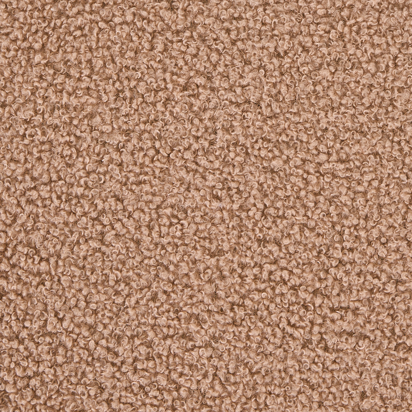 Boucle U-Shape Pouffe Ottoman Light Brown For Modern Living