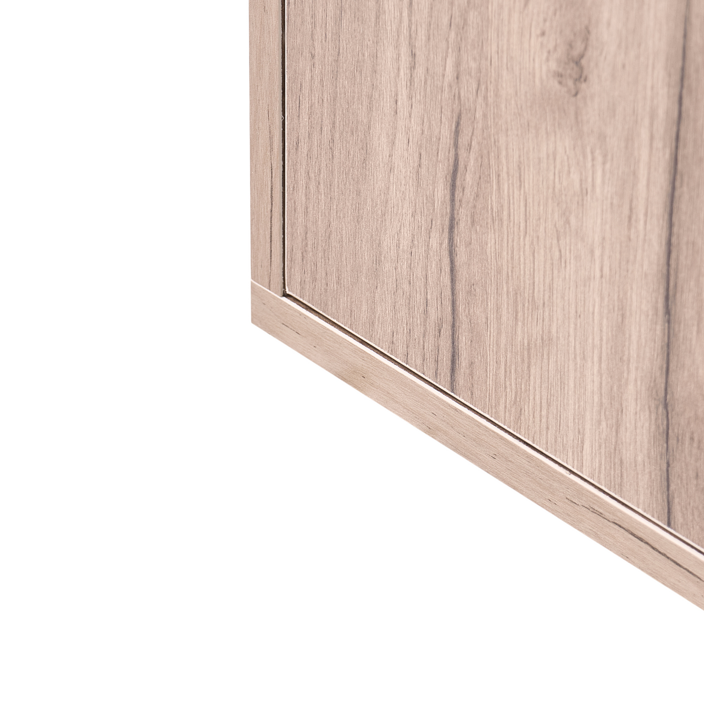 Light Brown Chipboard Wardrobe 100 x 35 x 190cm With Coat Rack Shoe Cabinet Mirrored Doors