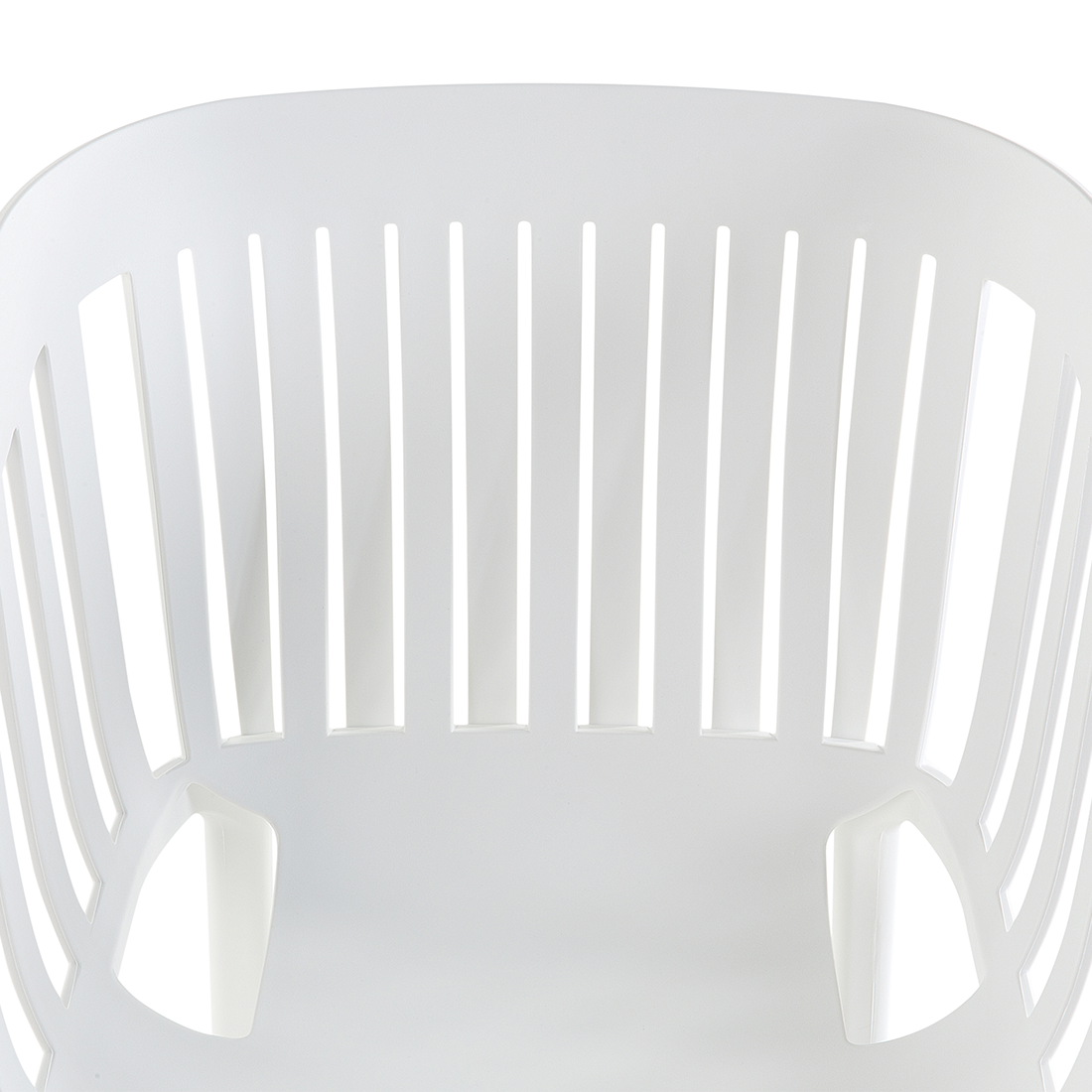 White Indoor Outdoor Stackable Slatted Back Dining Chair