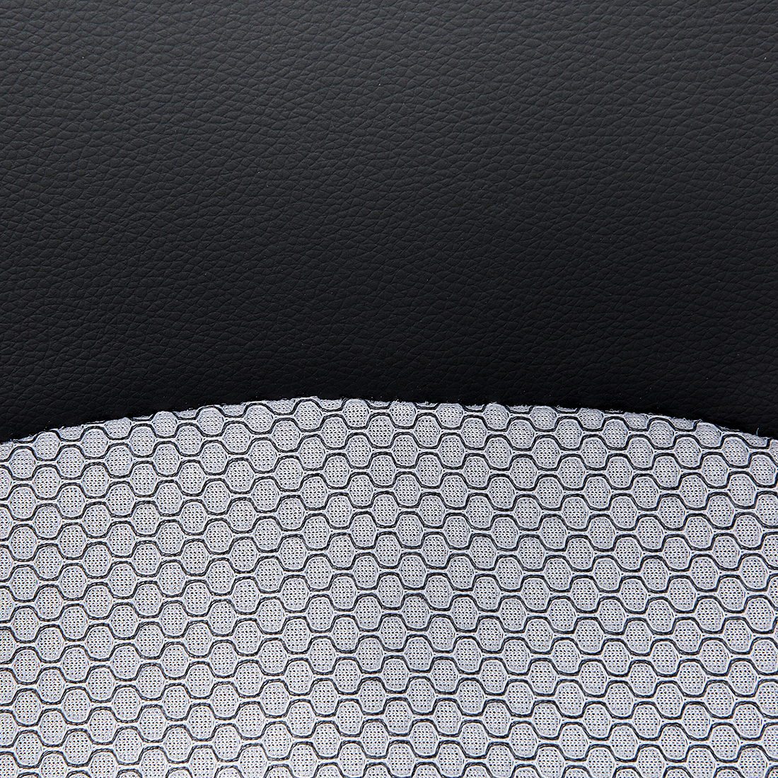 Ergonomic Mesh Chair Black Grey Faux Leather Adjustable
