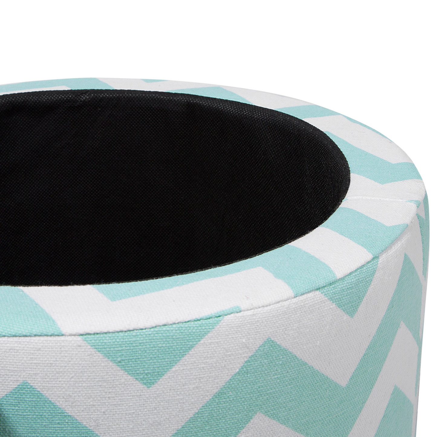 Footstool Round Storage Stool Chevron Mint Green