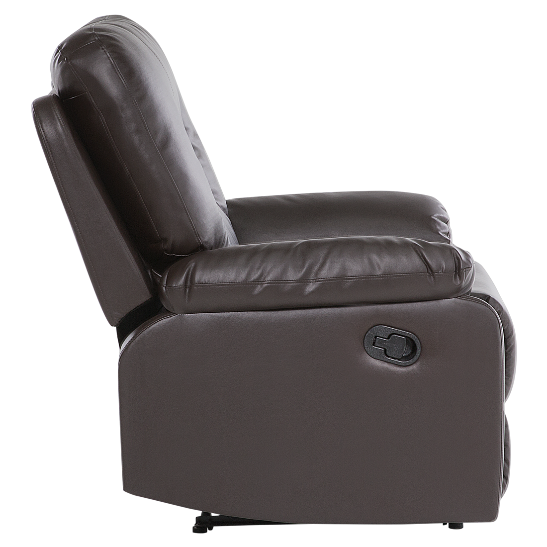 3Seater 2Seater Chair Brown Faux Leather ManualBackFootrest