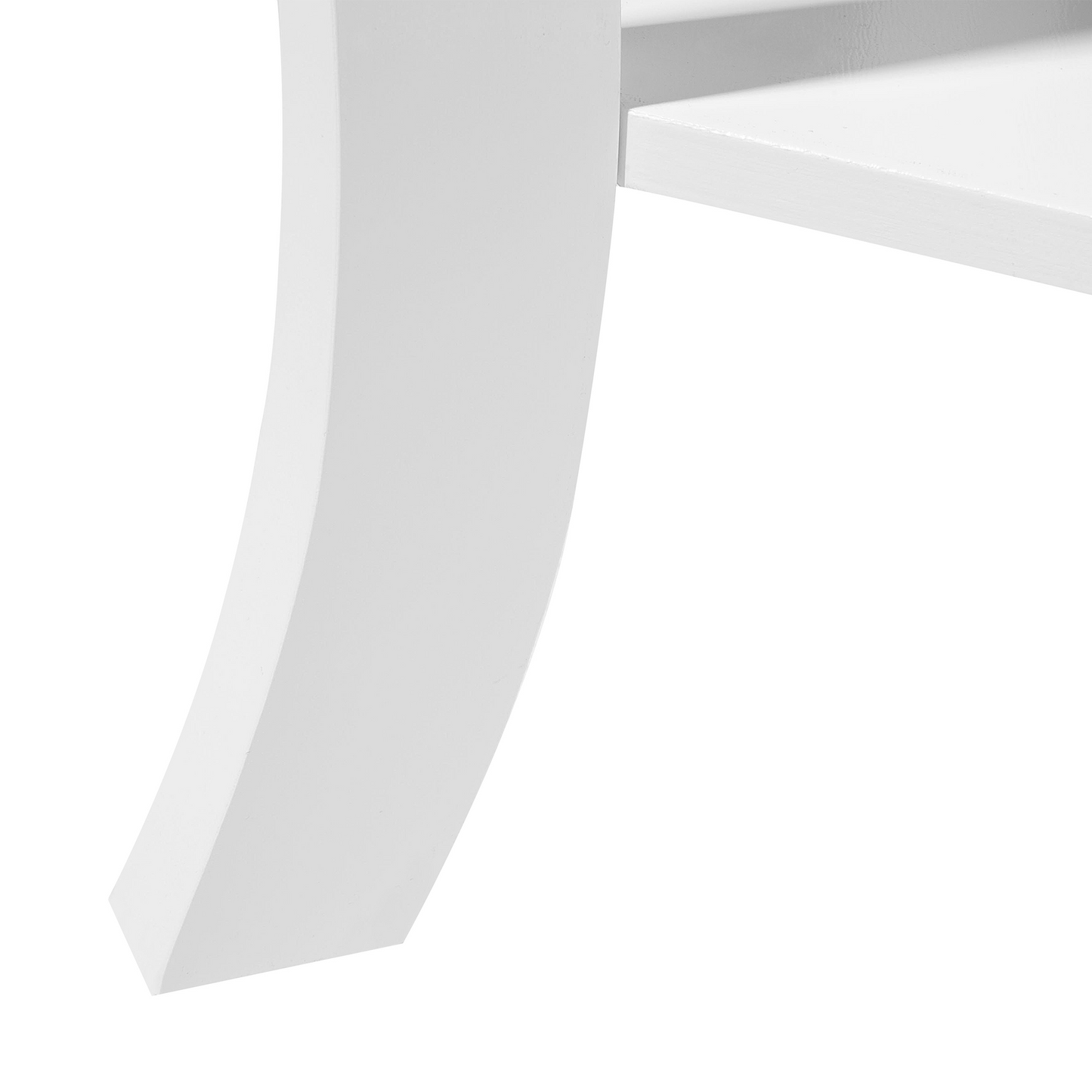 Side Table White 42 x 42cm With Storage Shelf Cabriole Legs