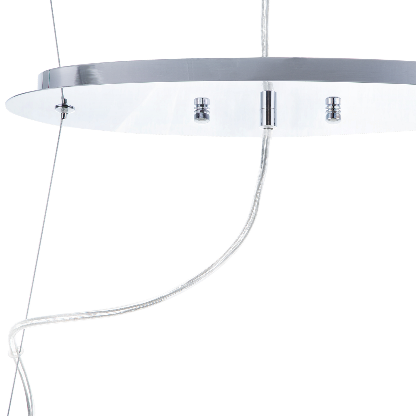 Hanging Light Pendant Lamp Silver Acrylic Crystals Open Round Shade Eclectic Design