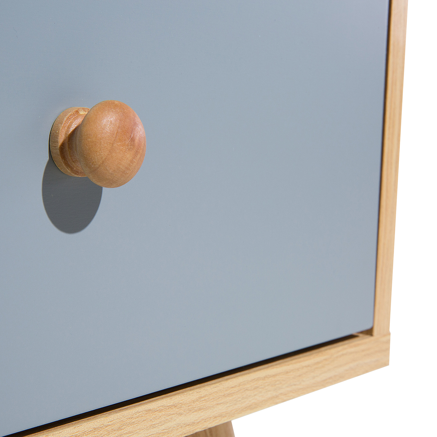 Scandinavian Bedside Table Nightstand Light Brown With Grey 1 Drawer Manufactured Wood