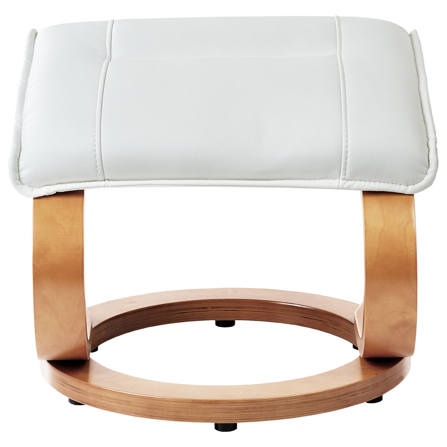Retro Recliner Armchair White Faux Leather Heated Massage