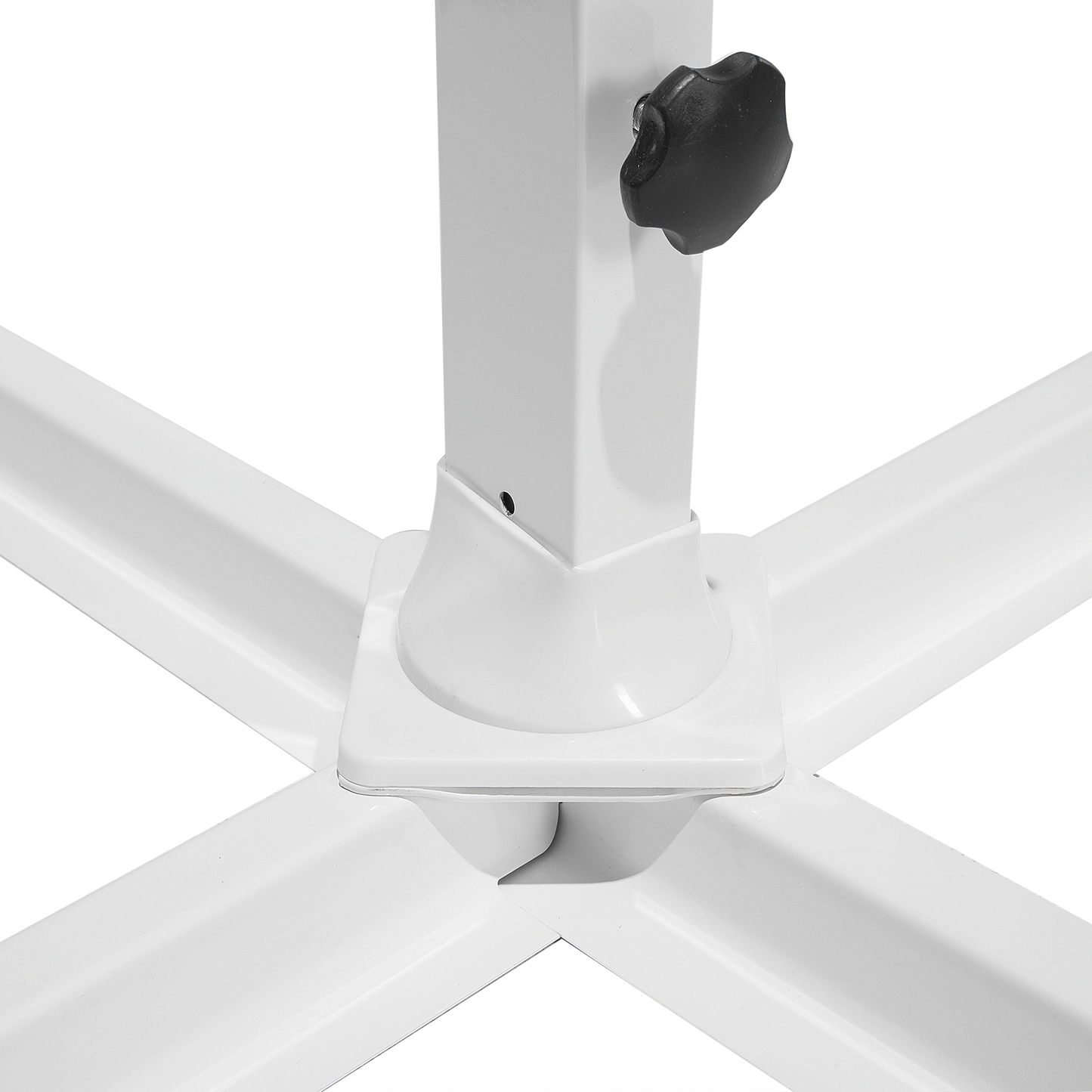 Garden Sun Cantilever Parasol With Crank, 240cm, Dark Grey Canopy, White Steel Pole, Weather Resistant