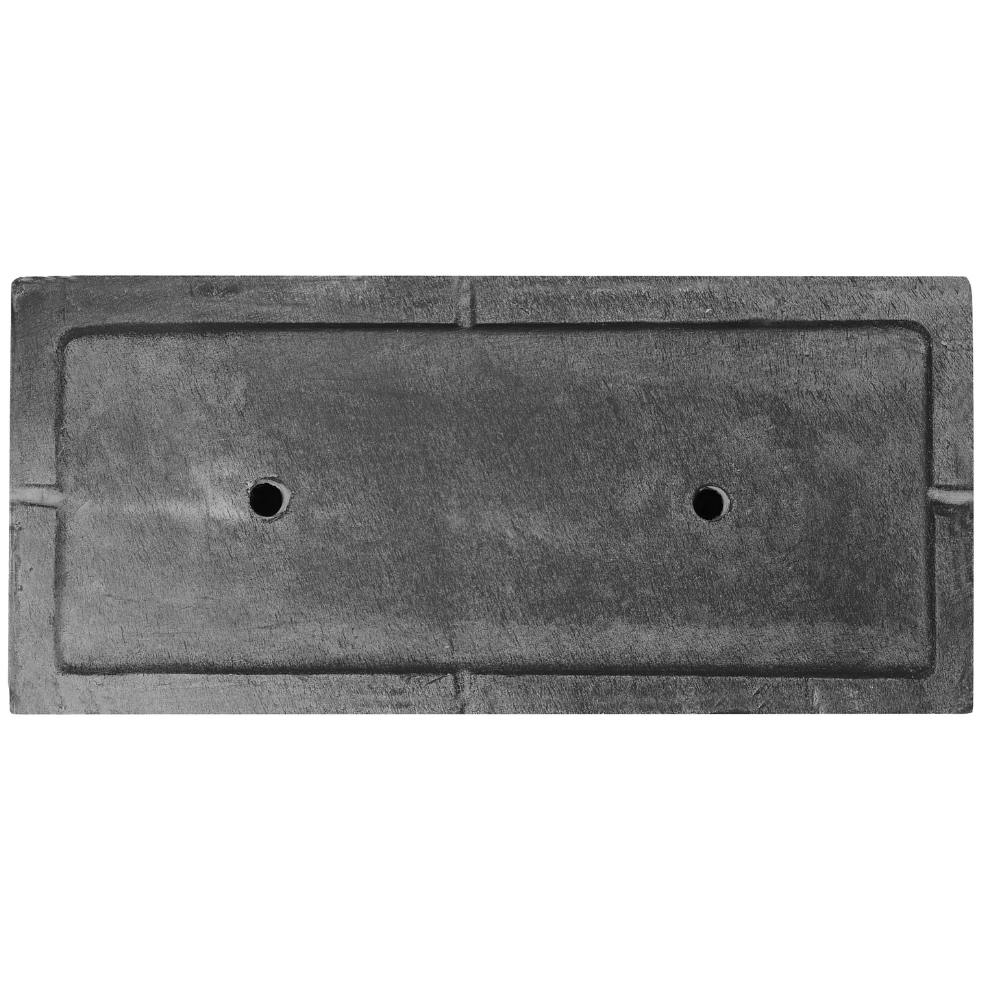 Black Fibre Clay Plant Pot Rectangular Indoor Outdoor Planter 50 x 23 x 24cm With Drainage Holes
