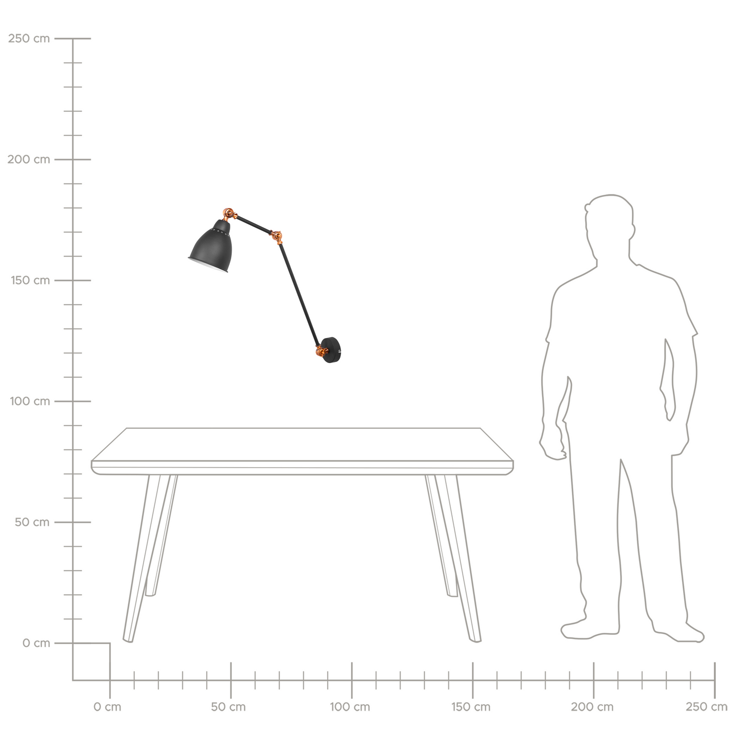 Wall Spot Lamp Black With White Metal Long Swing Arm Reading Light Modern Design