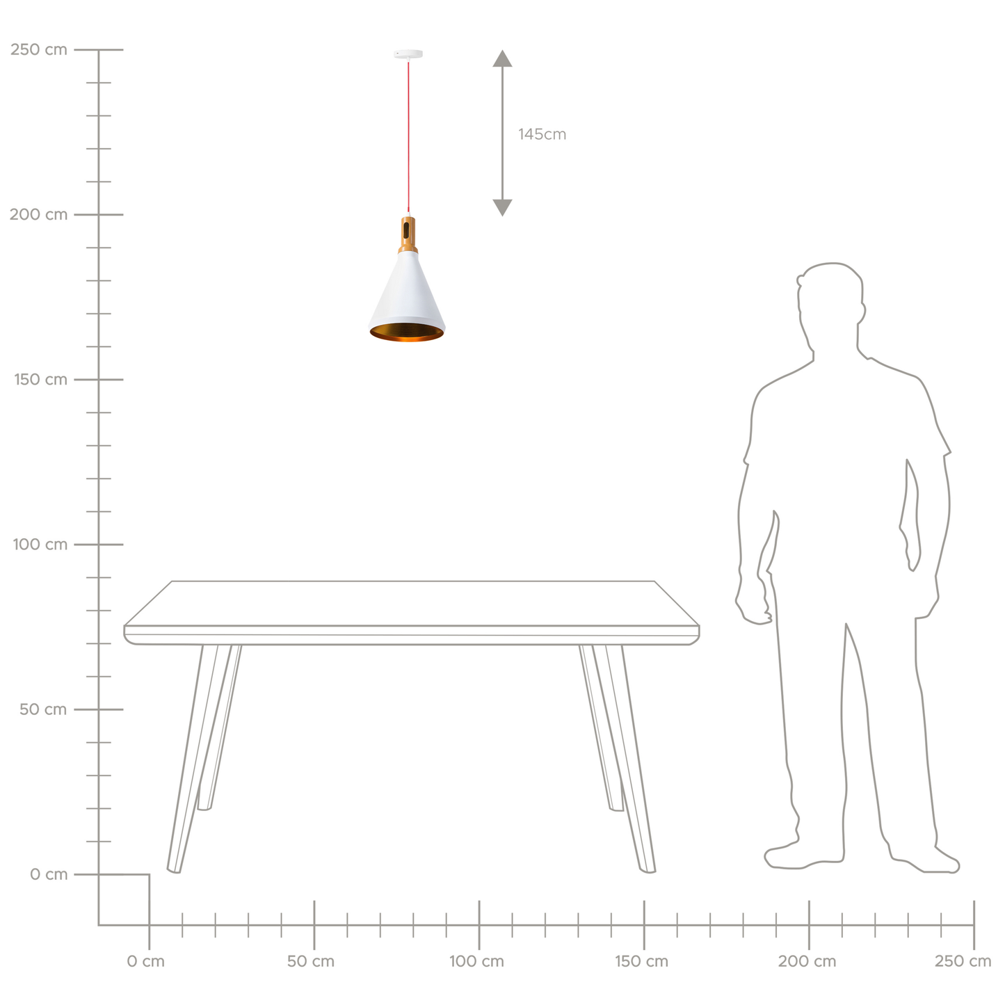 Pendant Lamp White Copper Aluminium Bell Shape Modern