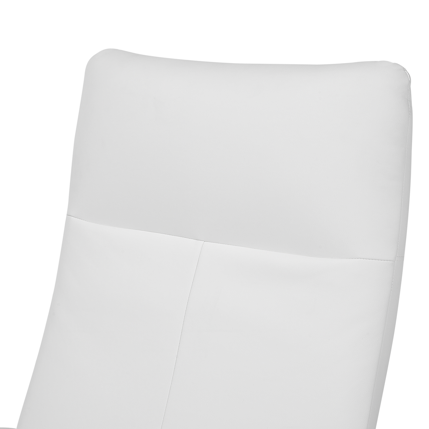 Reclining Armchair White Faux Leather With Pull-Out Ottoman