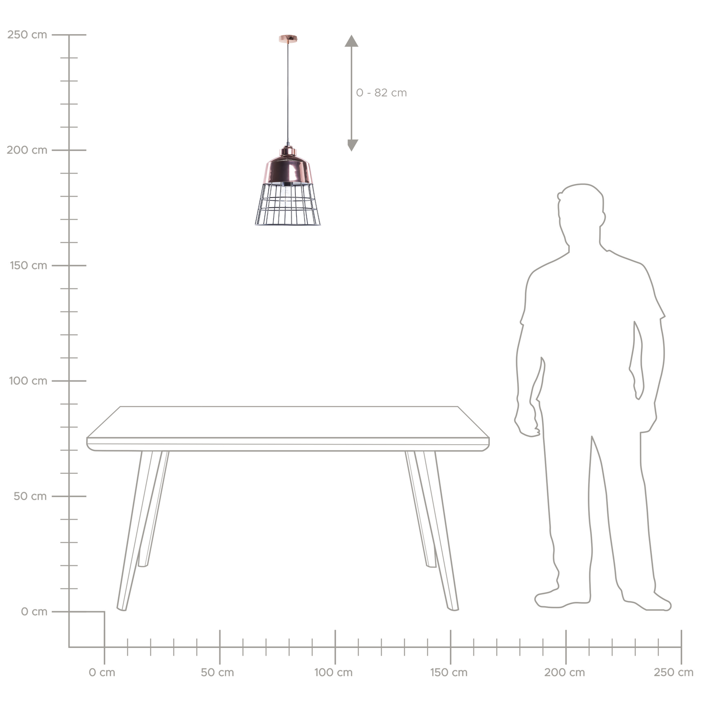 1 Light Pendant Ceiling Lamp Copper Industrial