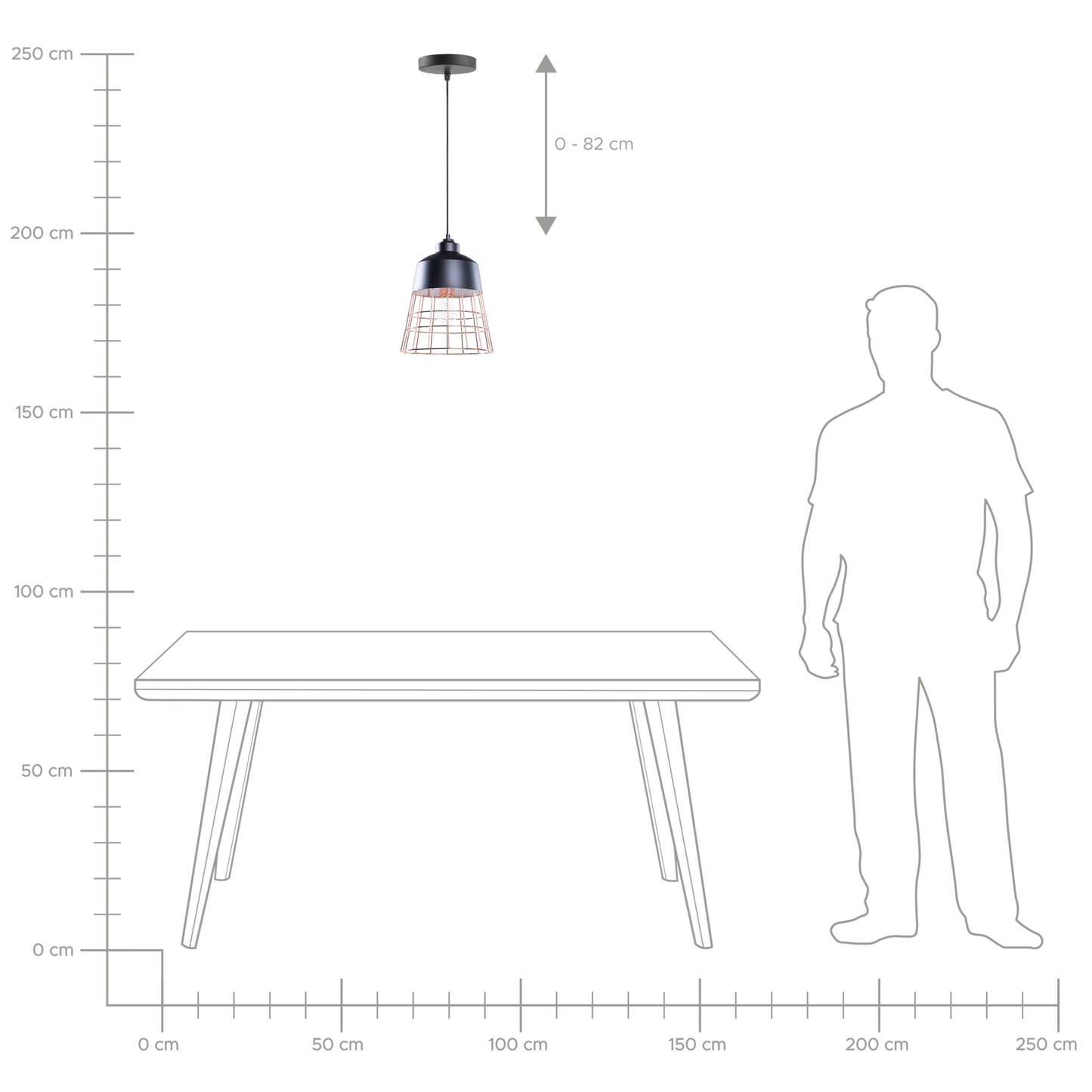 Industrial Black Copper 1-Light Pendant Ceiling Lamp