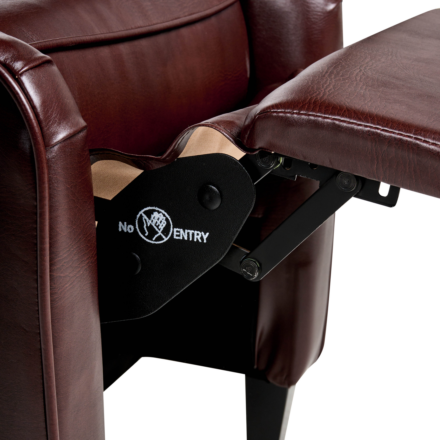 Heritage Reclining Armchair Dark Brown Faux Leather Adjustable Back