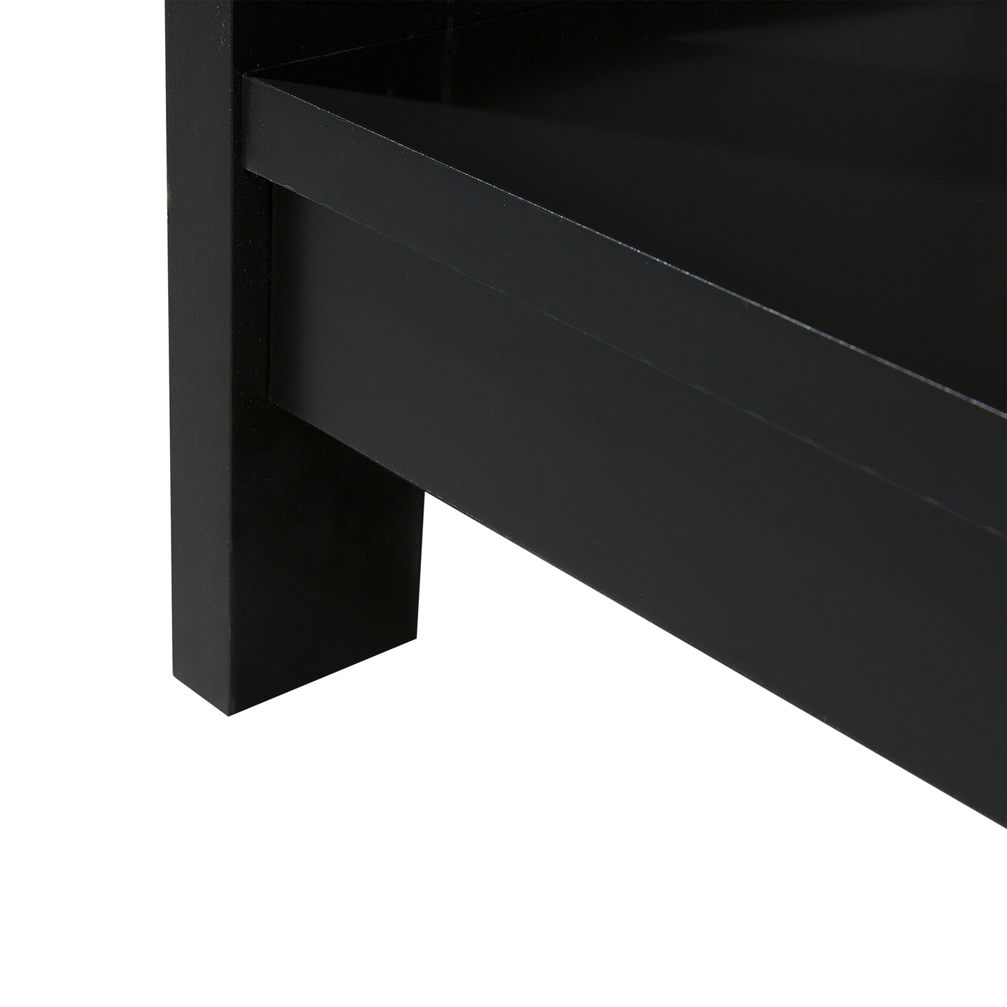 Coffee Table Black 100 x 55cm 2 Tier Modern Rectangular