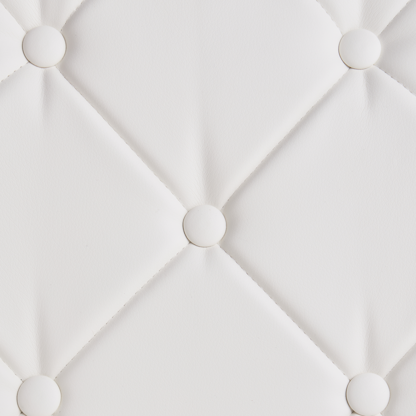 Set Of 2 White Faux Leather Chairs Button Tufted Backrest