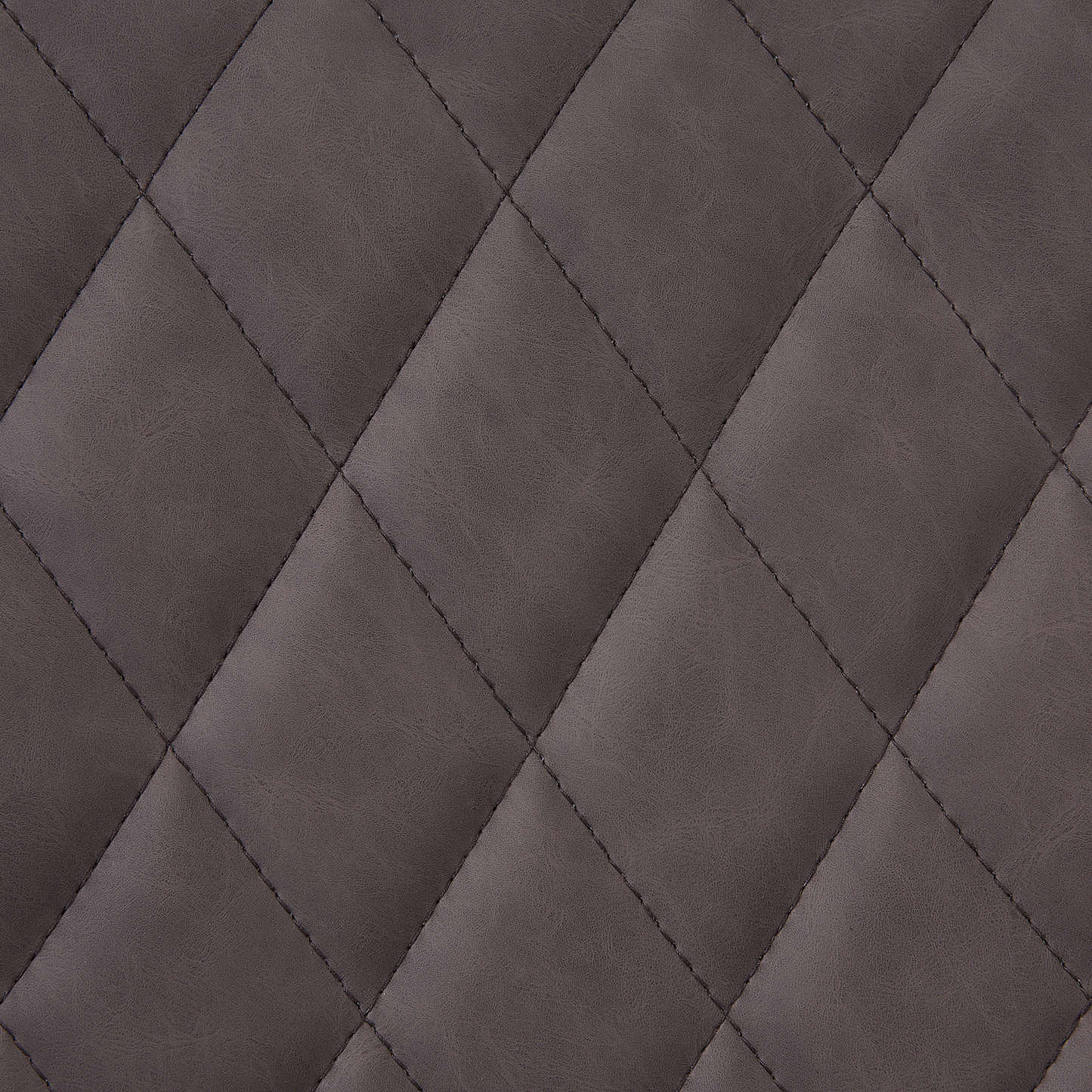 Faux Leather Dining Chairs 2Pack Dark Brown Quilted Iron Legs