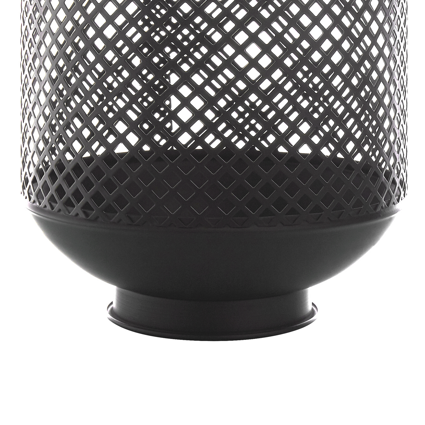 Lantern Black Metal Openwork Rope Handle Single Candle