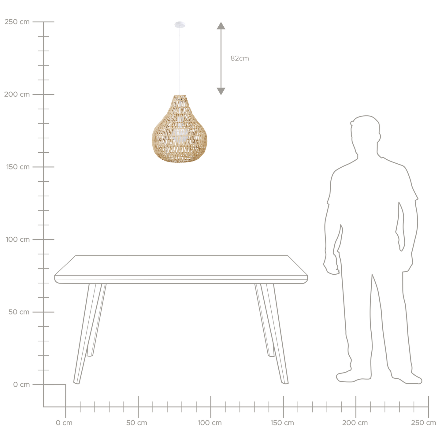 Pendant Ceiling Lamp Beige Paper Rope Plaited Shade Round Natural Fiber