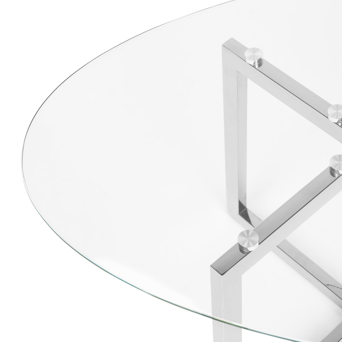 Silver Glass Coffee Table 120 x 60 Modern Metal Legs