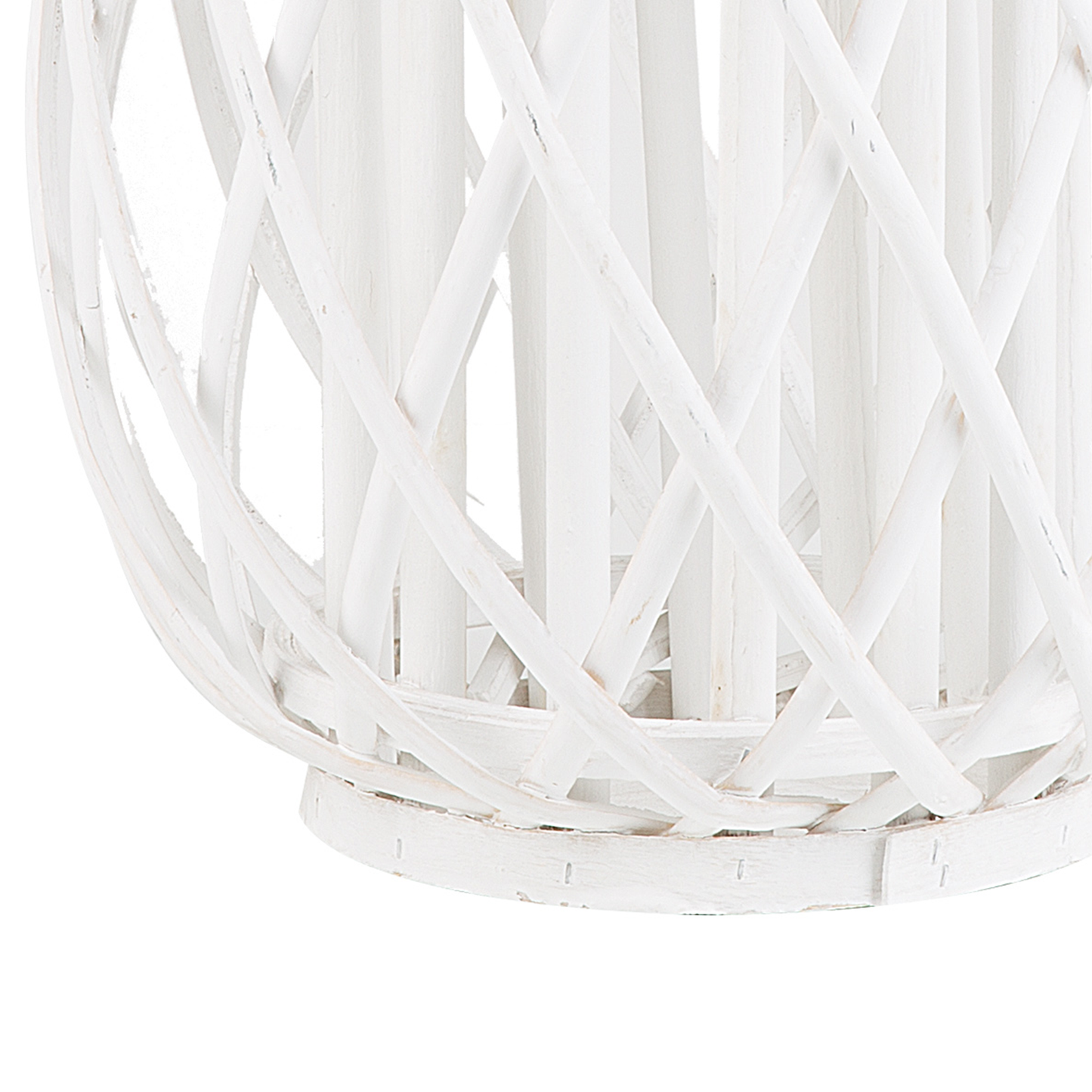Nordic Glow Willow Wood Lantern White 40cm Indoor Outdoor