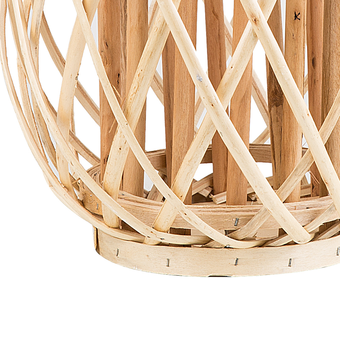 Lantern Light Brown Willow Wood 40cm Candle Holder