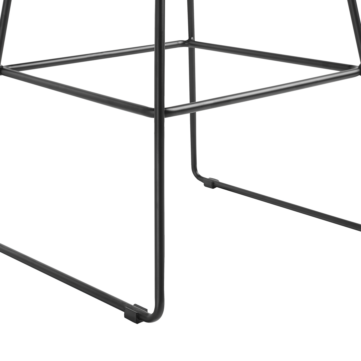 Black Bar Chairs Set Of 2 Counter Height Faux Leather