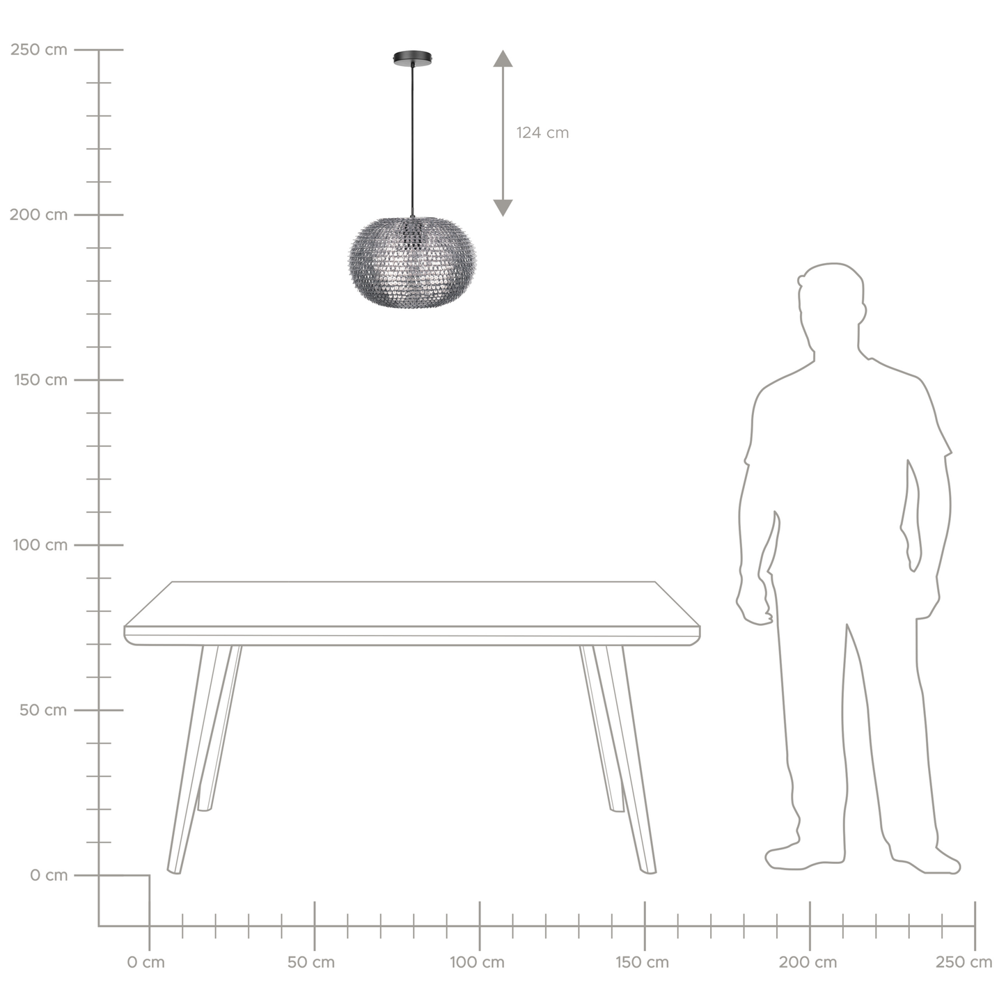 Pendant Lamp Silver Globe With Scale Copper Plates