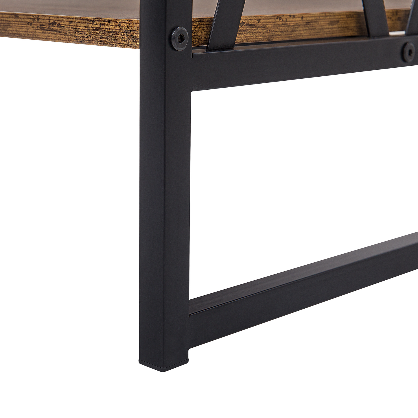 Console Table 2-Drawer 107 x 46 Dark Brown Top Black Frame