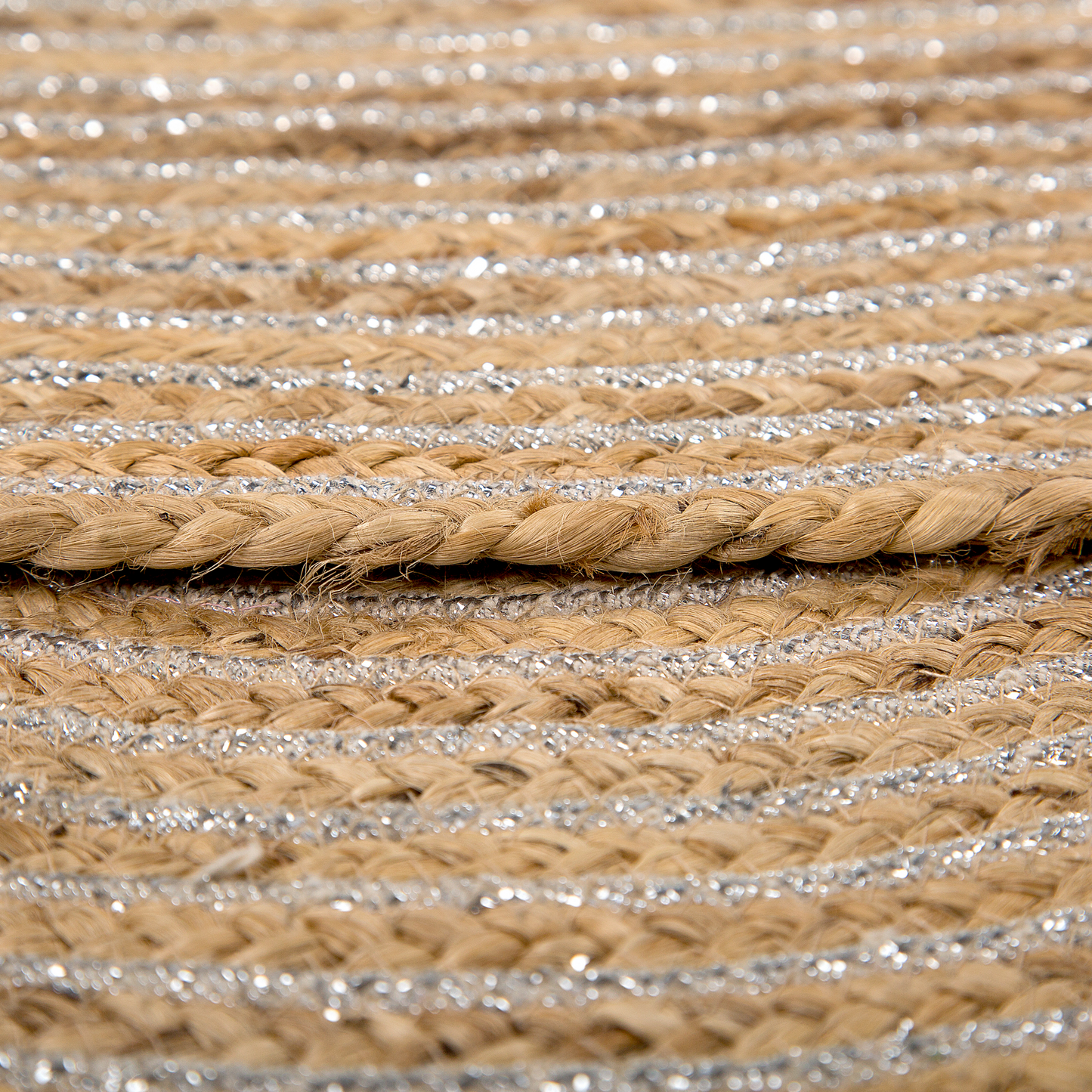 Beige Round Area Rug 140cm Boho Rustic Spiral Braided Jute Eco Friendly