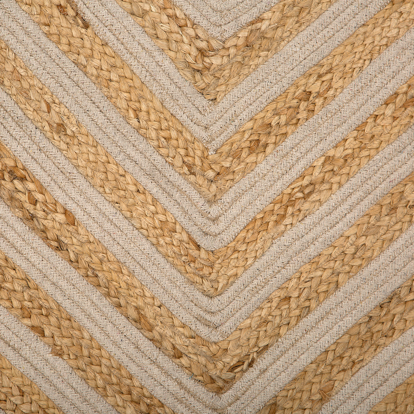 Area Rug Cotton Jute Blend Geometric Beige 80 x 150cm