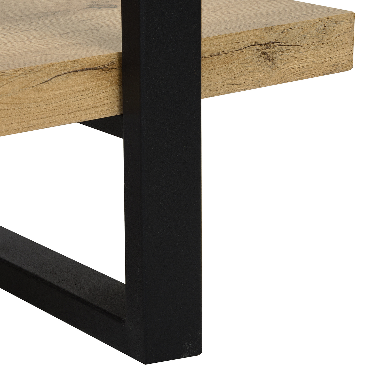 Industrial CrossBack 3 Tier Bookcase Black Metal Frame