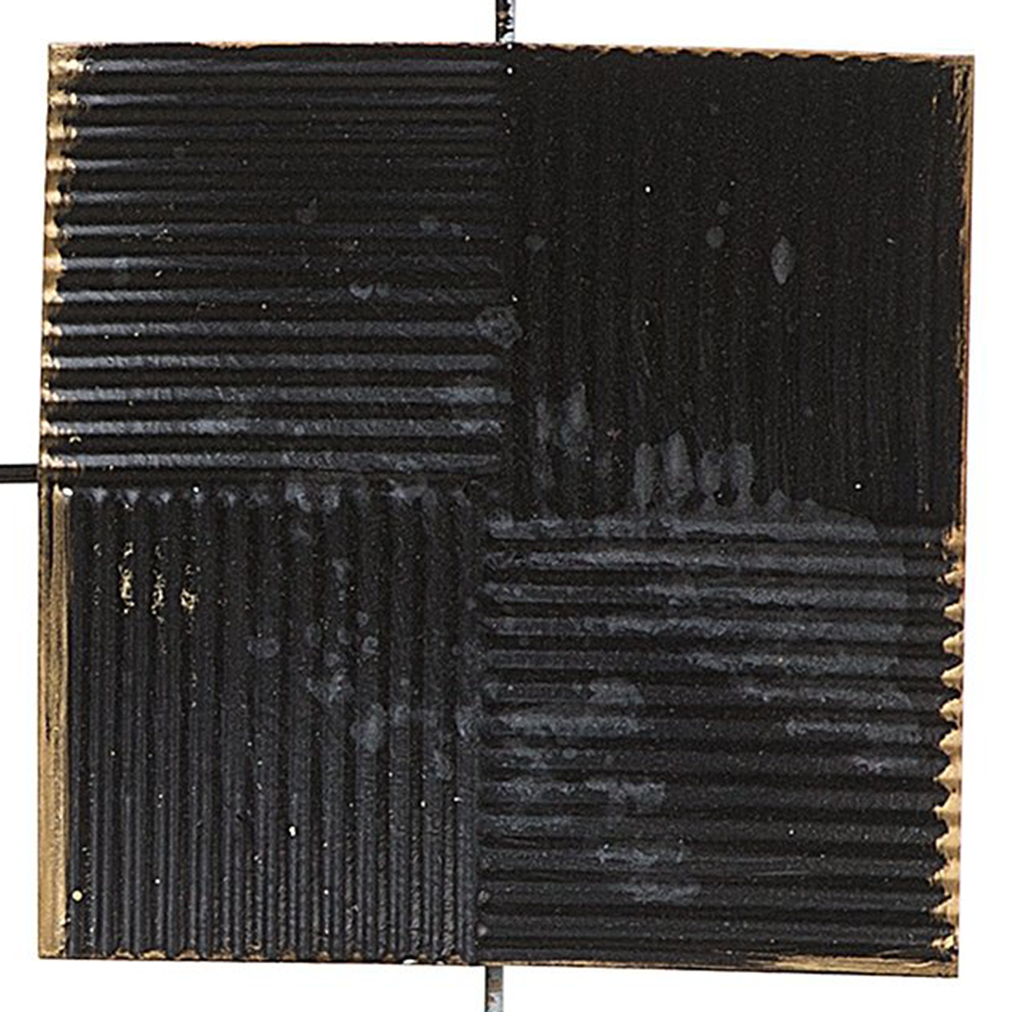 Geometric Wall Art Multicolor Metal Squares Gold Center