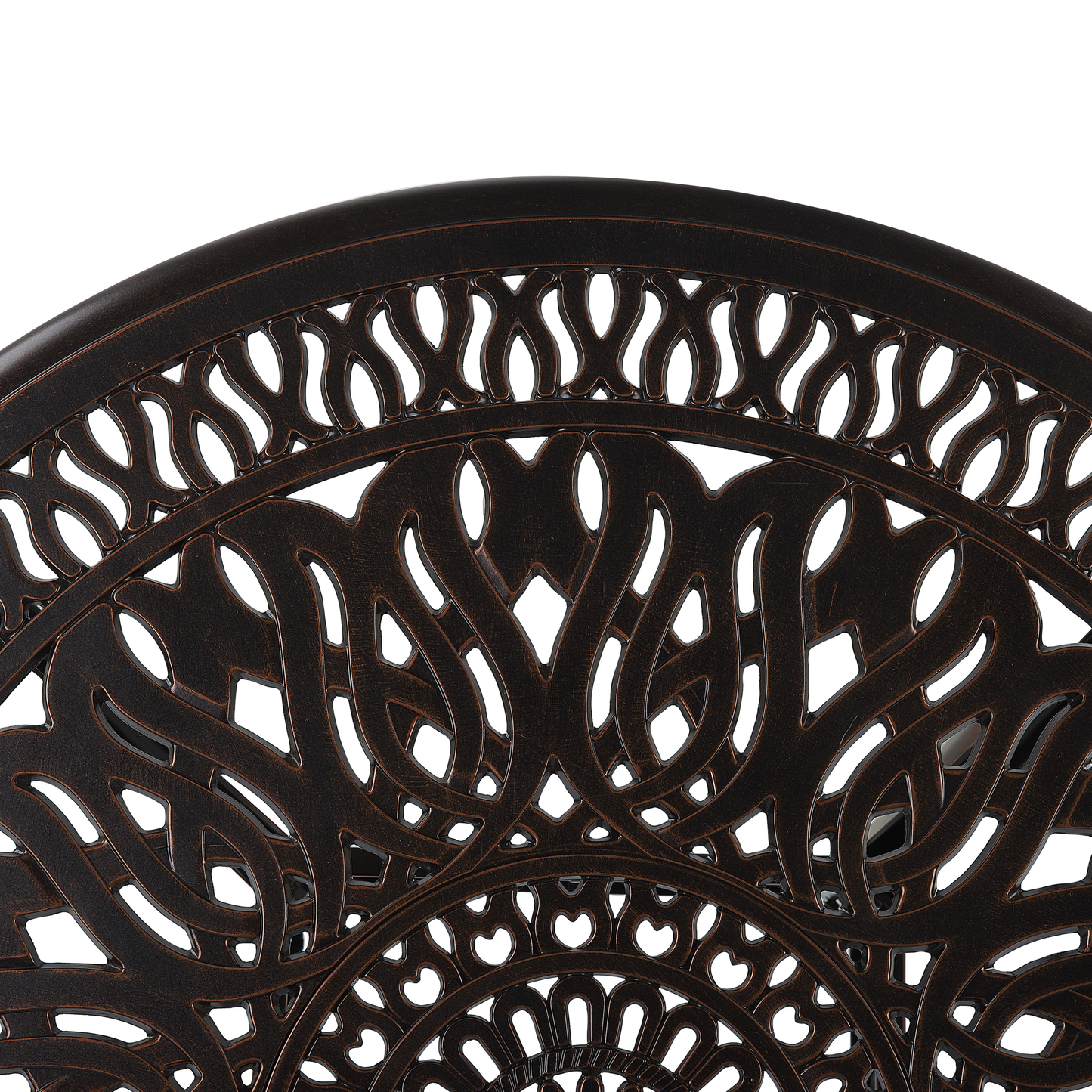 Brown Aluminium Round 90cm Vintage Garden Table