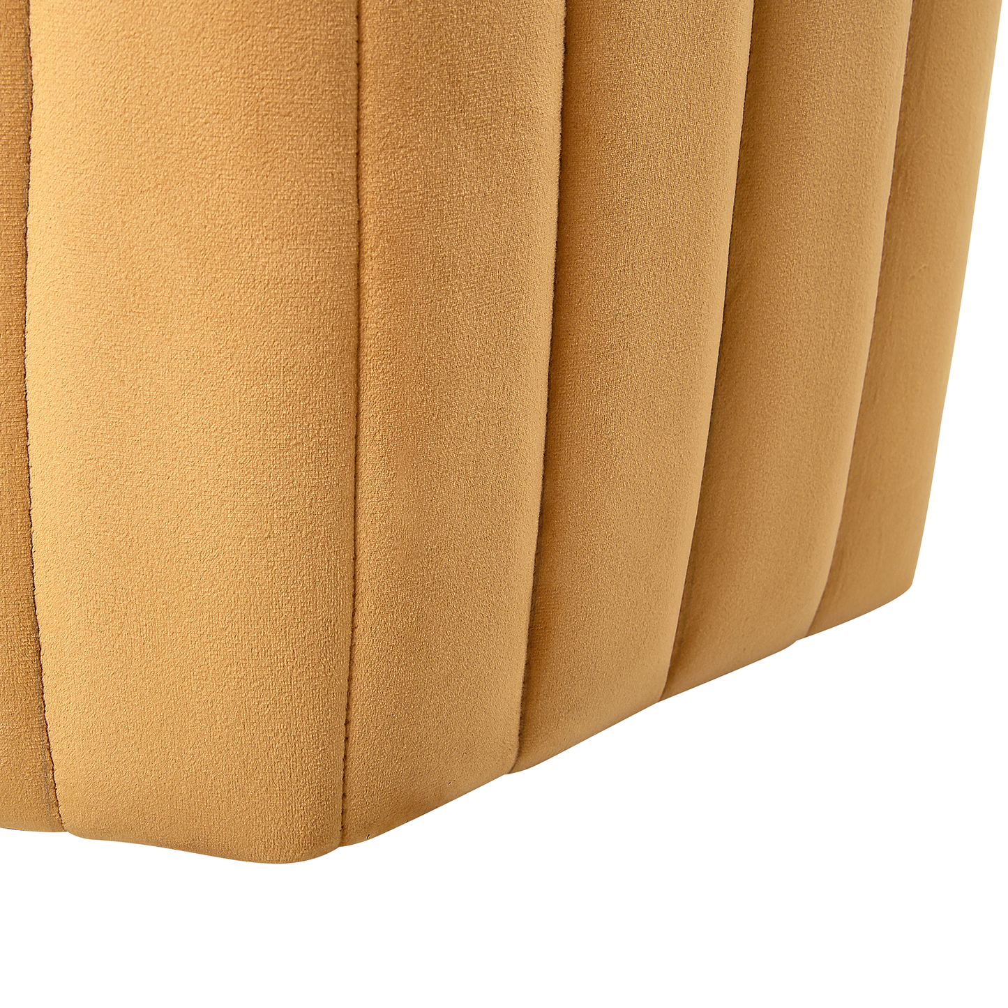 Ottman Velvet Pouffe Hexagonal Footstool Yellow 53 x 48 x 29cm