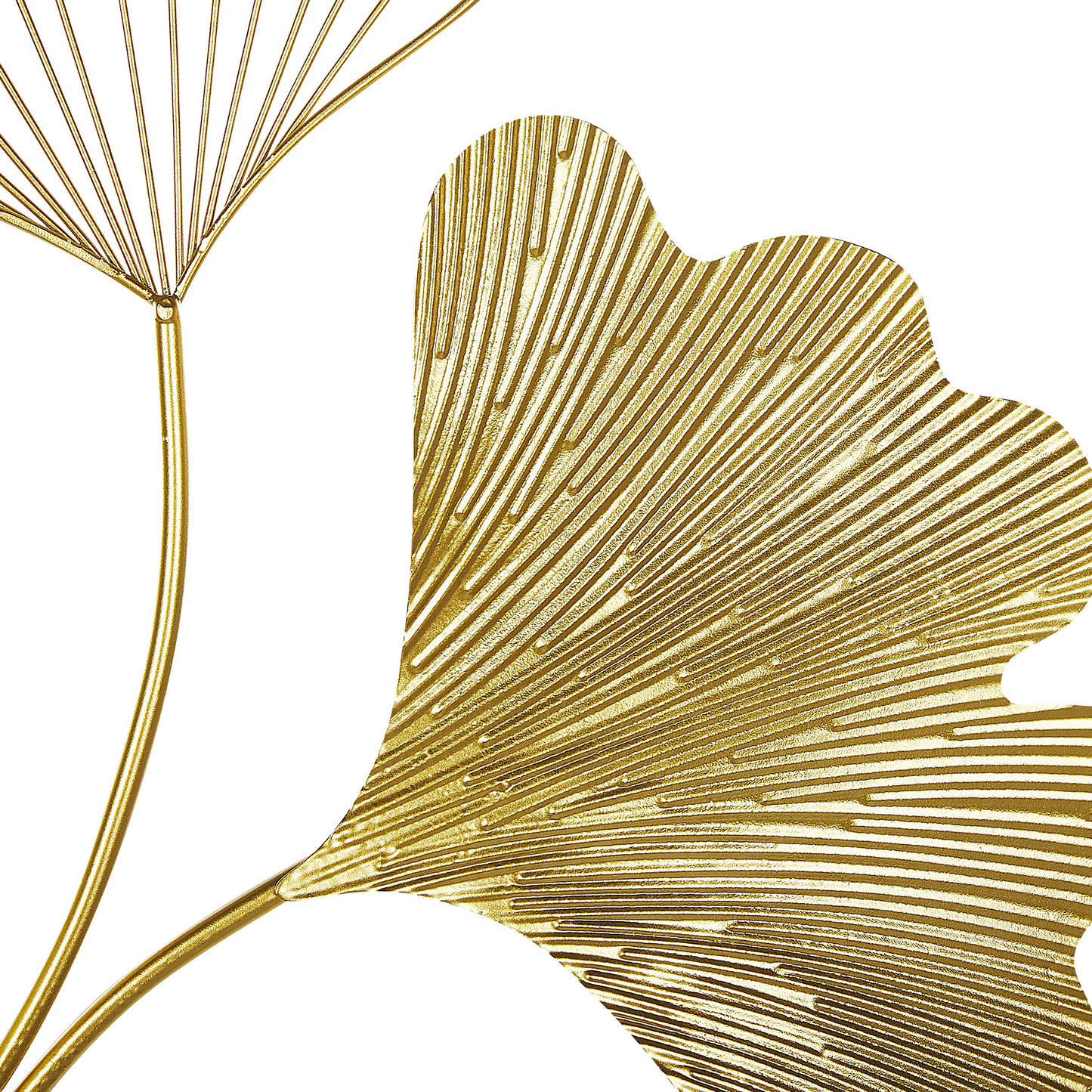Golden Maidenhair Leaves Metal Wall Art 79cm