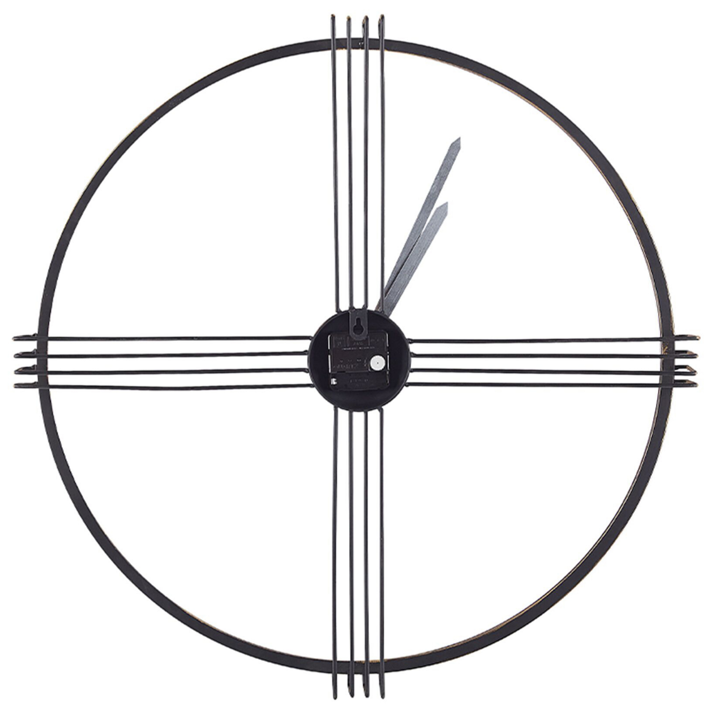 Gold Iron Frame Wall Clock 64cm Minimalist No Numerals