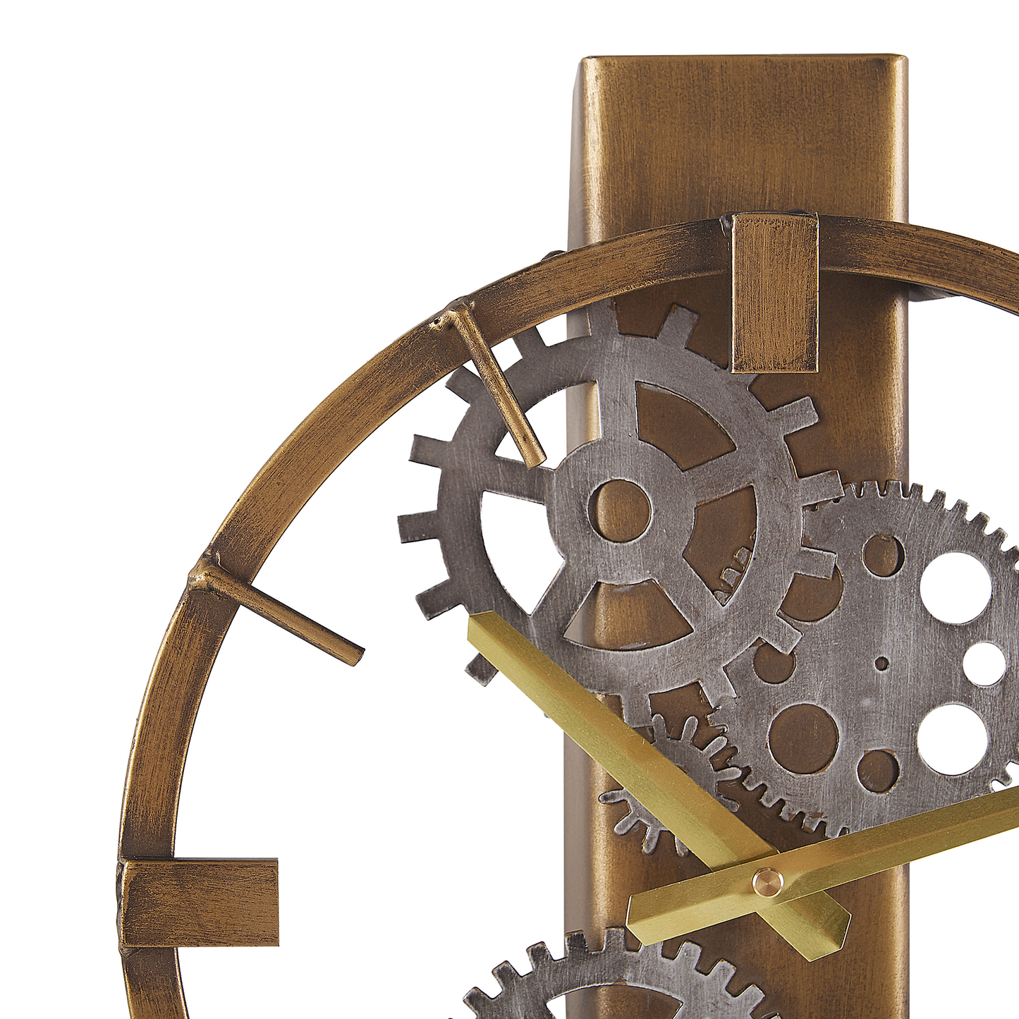 Living Gold Iron Frame Distressed Wall Pendulum Clock 30cm